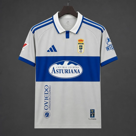 26/27 Real Oviedo Away Light‑grey Jersey