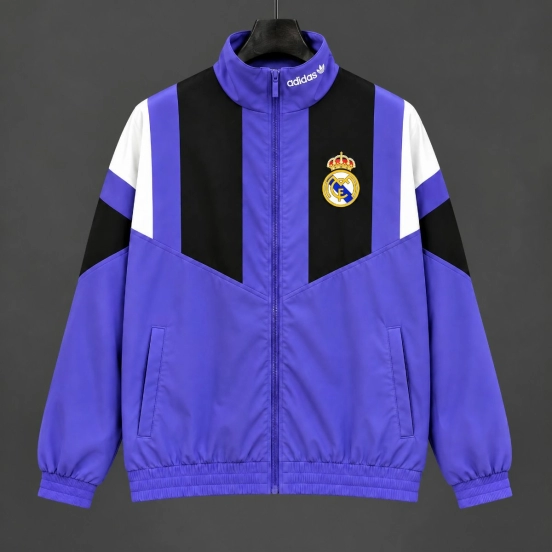 26/27 Real Madrid EQT Purple Full Zipper Windbreaker